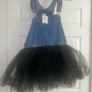 Fun unique vintage denim black party dress